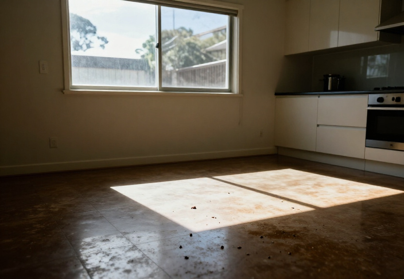 Rodent infestation in a Seven Hills garage before treatment
